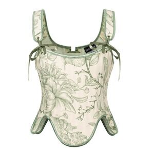 Scarlet Darkness Victorian LaceUp Corset Top Vintage Fishbone Floral Corset‎